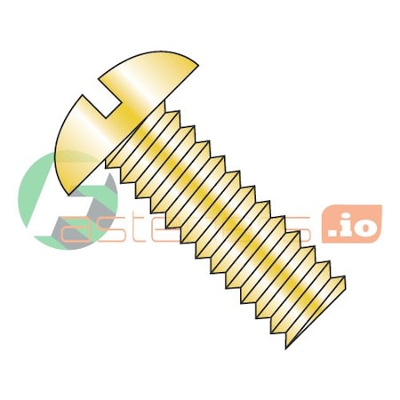 Newport Fasteners #6-32 x 1 in Slotted Round Machine Screw, Zinc Yellow Steel, 9000 PK 393632